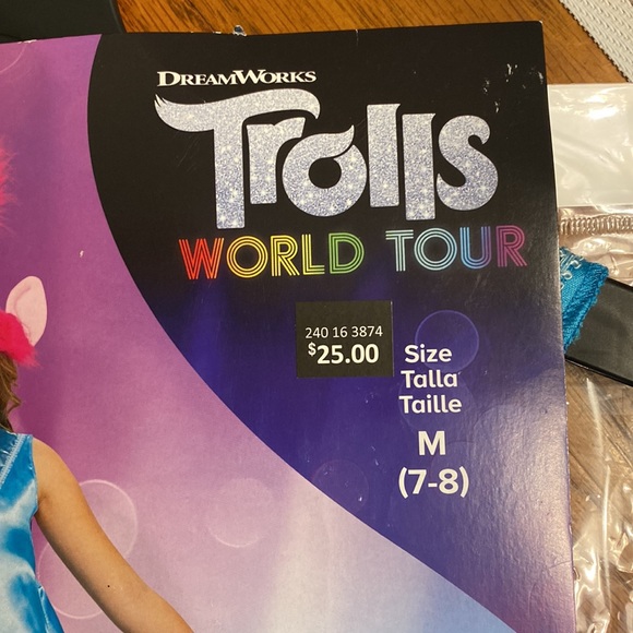 Trolls World Tour Poppy Deluxe Child Costume - Dress & headpiece with ears. - Picture 10 of 11